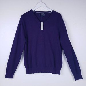 Lands' End NWT Supima Cotton Sweater Size Large in Fall Purple